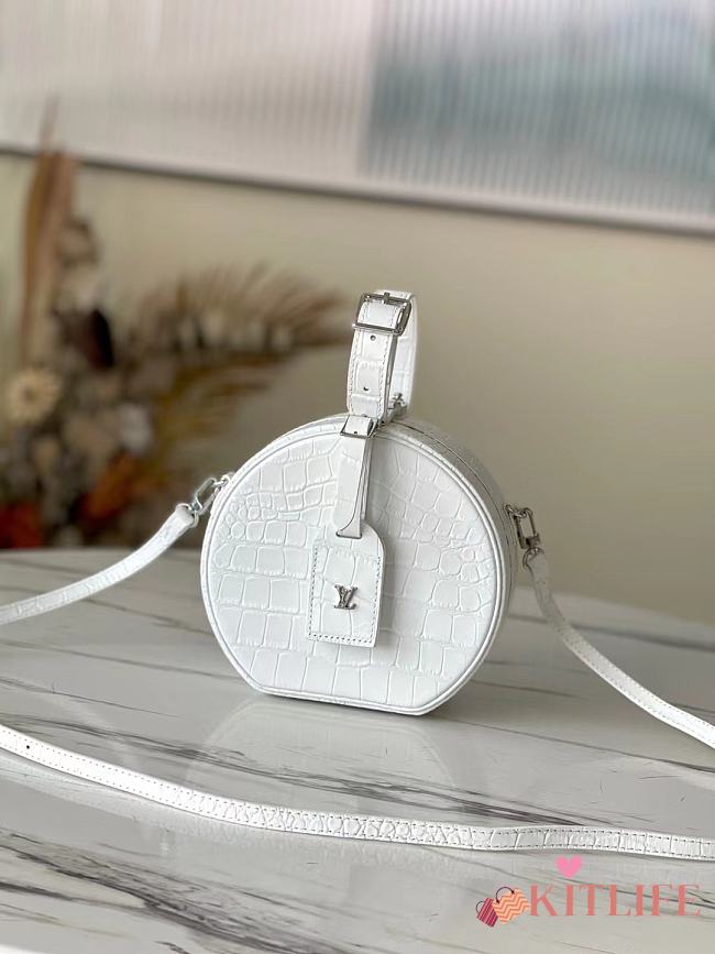 Kitlife Louis Vuitton Petite Boite Chapeau Crocodile Handbag White - M43514 - 17.5 x 16.5 x 7.5 cm - 1