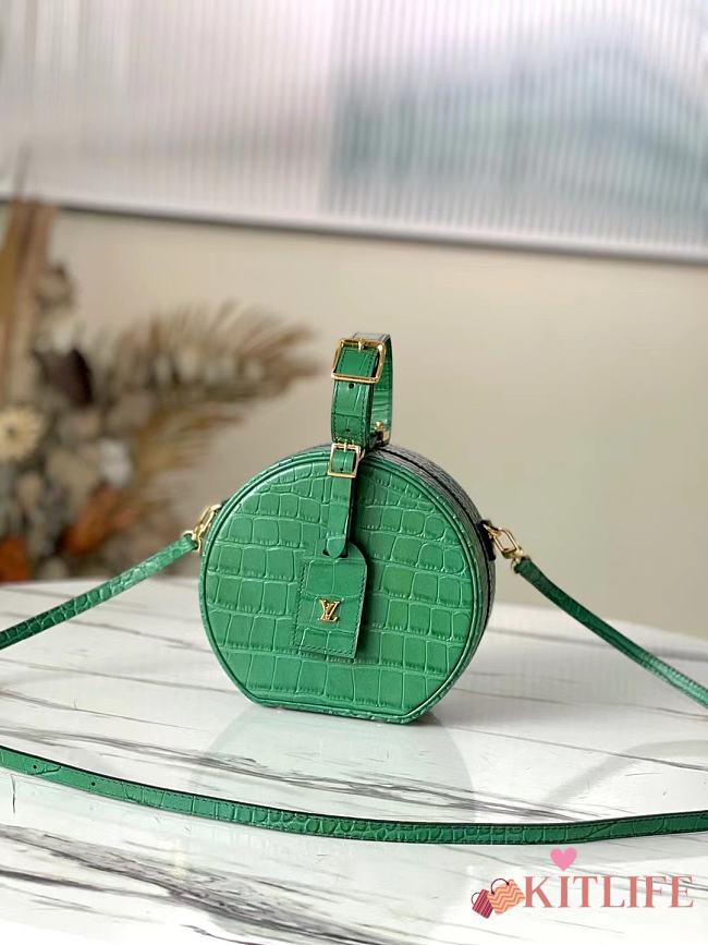 Kitlife Louis Vuitton Petite Boite Chapeau Crocodile Handbag Green - M43514 - 17.5 x 16.5 x 7.5 cm - 1