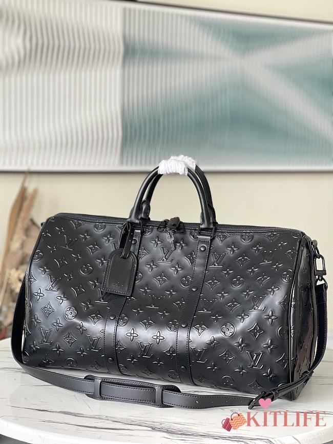 Kitlife Louis Vuitton Keepall Keepall Bandoulière 50 Travel Bag Black Embossed classic Monogram - M57963  - 50 x 29 x 22 cm - 1