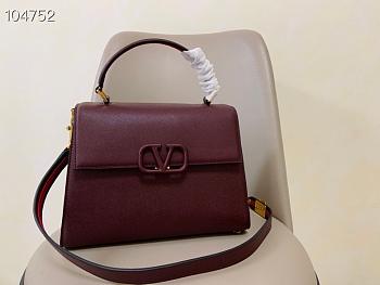 Kitlife Valentino Garavani VSling Handbag Burgundy - 30 x 21 x 14 cm