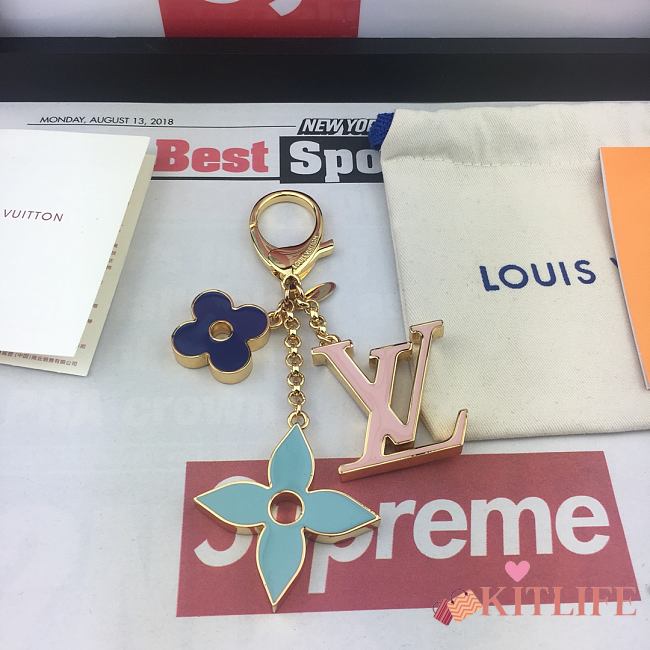 Kitlife Louis Vuitton Key Holder and Bag Charm Fleur De MNG Do Blue – M67119 - 1