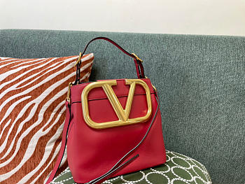 Kitlife Valentino V Logo Bucket Bag Red – 1122 - 20x19x12cm