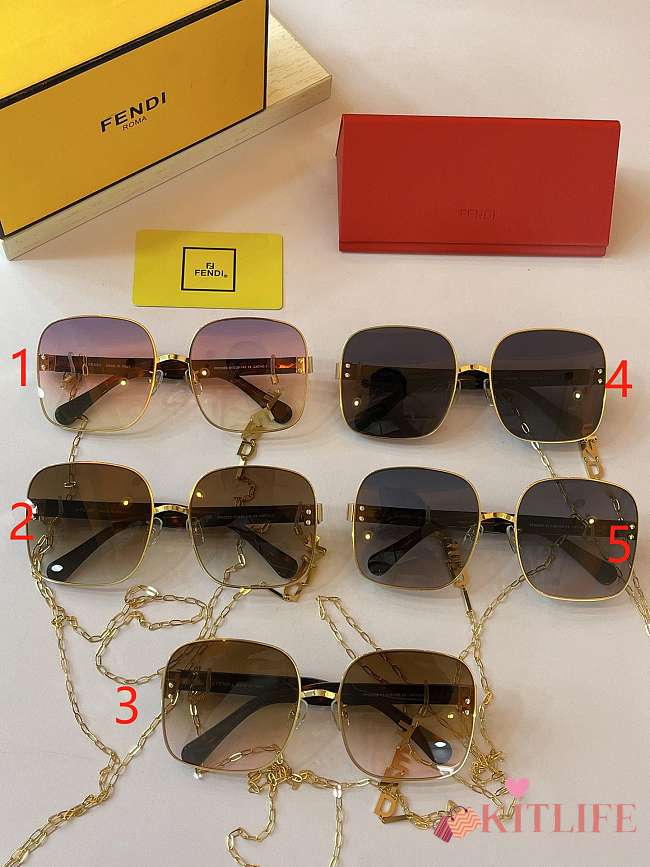 Kitlife Fendi Sunglasses Chain Earring Pendant  – FF0332 – Size: 61-20-145 - 1