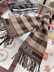 Kitlife Dior Scarf Check'N'Dior Pattern Brown – 45 cm x 195 cm - 4