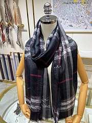 Kitlife Burberry Scarf B Gold Line Plaid Black – 70x220cm - 1