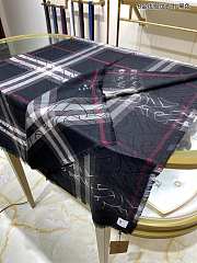 Kitlife Burberry Scarf B Gold Line Plaid Black – 70x220cm - 6