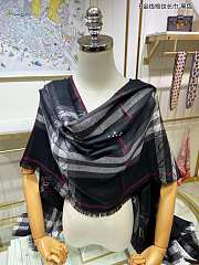 Kitlife Burberry Scarf B Gold Line Plaid Black – 70x220cm - 3