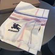 Kitlife Burberry Scarf Classic Warhorse Embroidered Logo With Small Plaid White – 80x200cm - 4