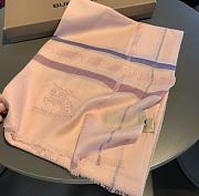 Kitlife Burberry Scarf Classic Warhorse Embroidered Logo With Small Plaid Pink – 80x200cm - 4