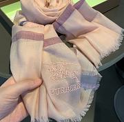 Kitlife Burberry Scarf Classic Warhorse Embroidered Logo With Small Plaid Pink – 80x200cm - 3