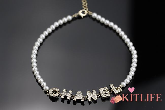 Kitlife Chanel Necklace Fragrant Letters Pearl Long  - 1