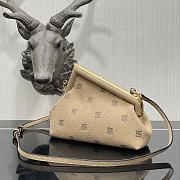 Kitlife Fendi First Beige Flannel Bag With Embroidery Karligraphy Motif - 2217# -  26x9.5x18cm - 3