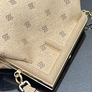 Kitlife Fendi First Beige Flannel Bag With Embroidery Karligraphy Motif - 2216#  - 32.5x15x23.5cm - 2