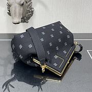 Kitlife Fendi First Black Flannel Bag With Embroidery Karligraphy Motif - 2216#  - 32.5x15x23.5cm - 6