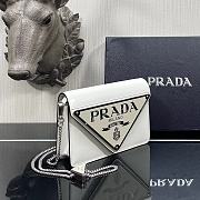 Kitlife Prada Triangle Logo Handbag White -  9.5x3.5x17cm - 5