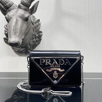 Kitlife Prada Triangle Logo Handbag Black -  9.5x3.5x17cm