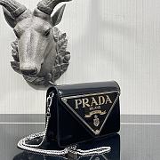 Kitlife Prada Triangle Logo Handbag Black -  9.5x3.5x17cm - 5