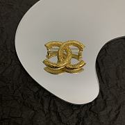 Kitlife Chanel Middle Age Double C Brooch Gold  - 5