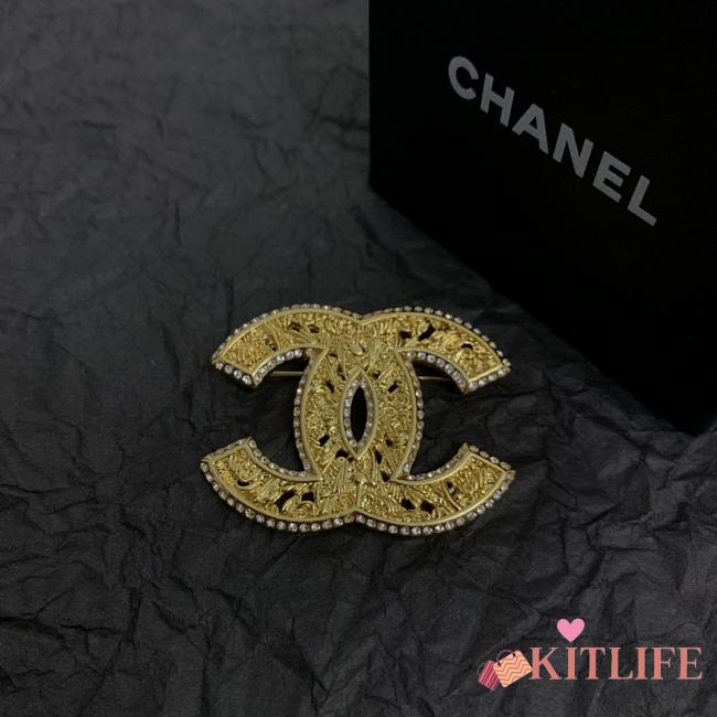 Kitlife Chanel Middle Age Double C Brooch Gold 03 - 1