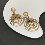 Kitlife Loewe Anagram Round Silk Beads Carved Diamond  Earrings - 3