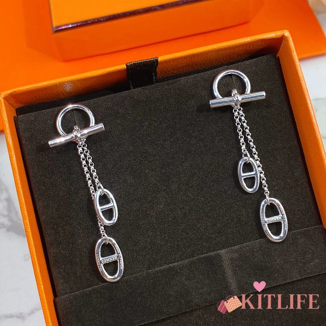 Kitlife Hermes Tassel Silver Earrings - 1