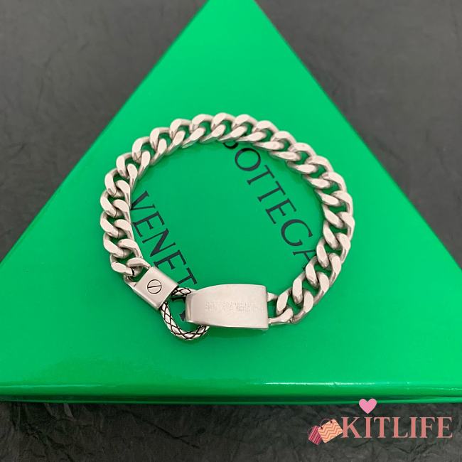 Kitlife Bottega Veneta Silver And Flat Tag Chain Bracelet  - 1