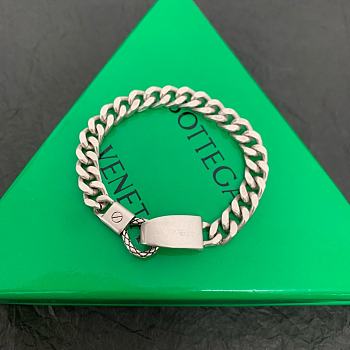 Kitlife Bottega Veneta Silver And Flat Tag Chain Bracelet 