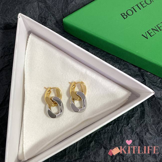 Kitlife Bottega Veneta Chain Drop Gold and Silver Earrings  - 1