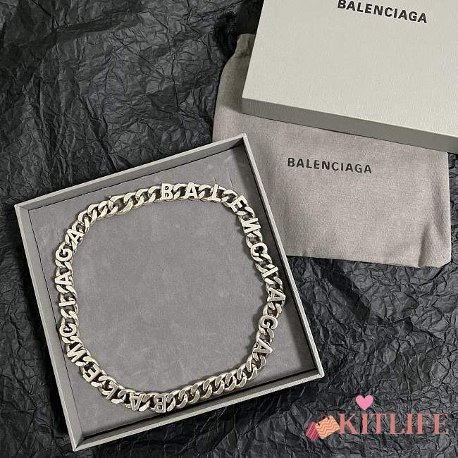 Kitlife Balenciaga Vintage Brass Thick Gold Plating Chain Necklace - 1