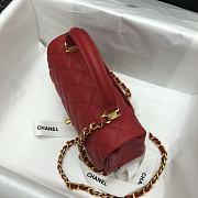 Kitlife Chanel Classic Red Embossed Calfskin Hand-held Wrists  – 20x14x7 cm - 6