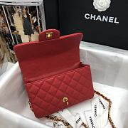 Kitlife Chanel Classic Red Embossed Calfskin Hand-held Wrists  – 20x14x7 cm - 2