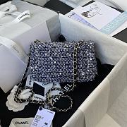 Kitlife Chanel Woolen Embroidered Beaded Chain Bag – A01116 - 20cm - 3