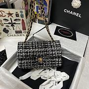 Kitlife Chanel Embroidered Tweed Classic Flap Bag Black/White – 25.5 cm - 1