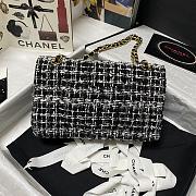 Kitlife Chanel Embroidered Tweed Classic Flap Bag Black/White – 25.5 cm - 6