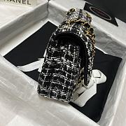 Kitlife Chanel Embroidered Tweed Classic Flap Bag Black/White – 25.5 cm - 3