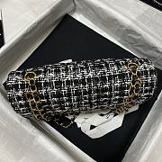 Kitlife Chanel Embroidered Tweed Classic Flap Bag Black/White – 25.5 cm - 2