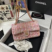 Kitlife Chanel Embroidered Tweed Classic Flap Bag Pink – 25.5 cm - 1