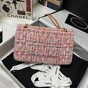 Kitlife Chanel Embroidered Tweed Classic Flap Bag Pink – 25.5 cm - 5