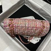 Kitlife Chanel Embroidered Tweed Classic Flap Bag Pink – 25.5 cm - 3