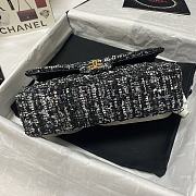 Kitlife Chanel Embroidered Tweed Classic Flap Bag Black – 25.5 cm - 5