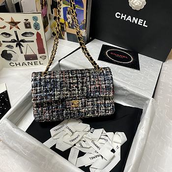 Kitlife Chanel Embroidered Tweed Classic Flap Bag Multicolor – 25.5 cm