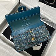 Kitlife Chanel Embroidered Tweed Classic Flap Bag Linen Blue – 25.5 cm - 4