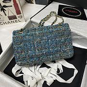 Kitlife Chanel Embroidered Tweed Classic Flap Bag Linen Blue – 25.5 cm - 3