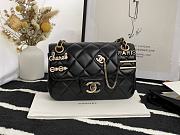 Kitlife Chanel Classic Letters and Bagde Sheepskin Black – 23cm - 1