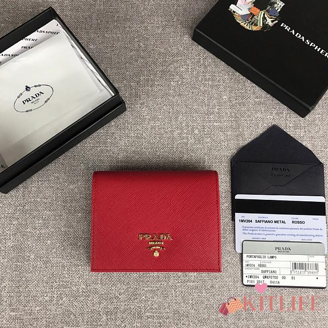 Kitlife Prada Wallet Red - 1MV204 – 11.2x8.5cm - 1
