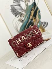 Kitlife Chanel Classic Flap Bag Letters Sheepskin Red – 23x14x7cm - 1