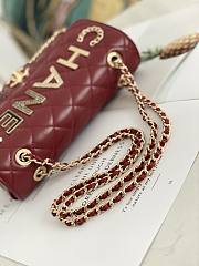 Kitlife Chanel Classic Flap Bag Letters Sheepskin Red – 23x14x7cm - 5