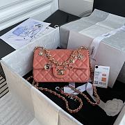 Kitlife Chanel Classic Flap Bag Mini CF Pendant Badge Flap Bag Limited Edition – AS2326 Orange – 20x12x6cm - 1