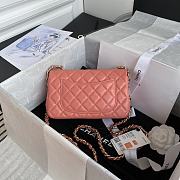 Kitlife Chanel Classic Flap Bag Mini CF Pendant Badge Flap Bag Limited Edition – AS2326 Orange – 20x12x6cm - 3