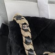 Kitlife Chanel Diamond Wool Fur Flap Bag Black – AS2240 – 1.5x21.5x6.5 cm - 4